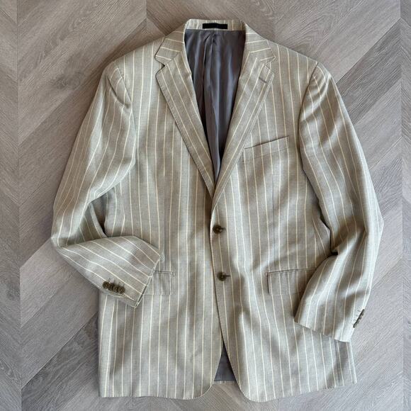 Gray Striped Men's Blazer - Picture 2 of 13
